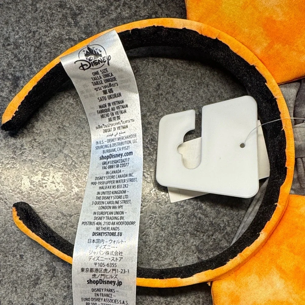 NWT Disney Halloween Mickey & Minnie Mouse Ears Headband Orange & Gray